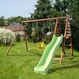 Voir la diapositive 1 : SOULET Portique balançoire avec toboggan - Bois - H2,20m -TULIPE