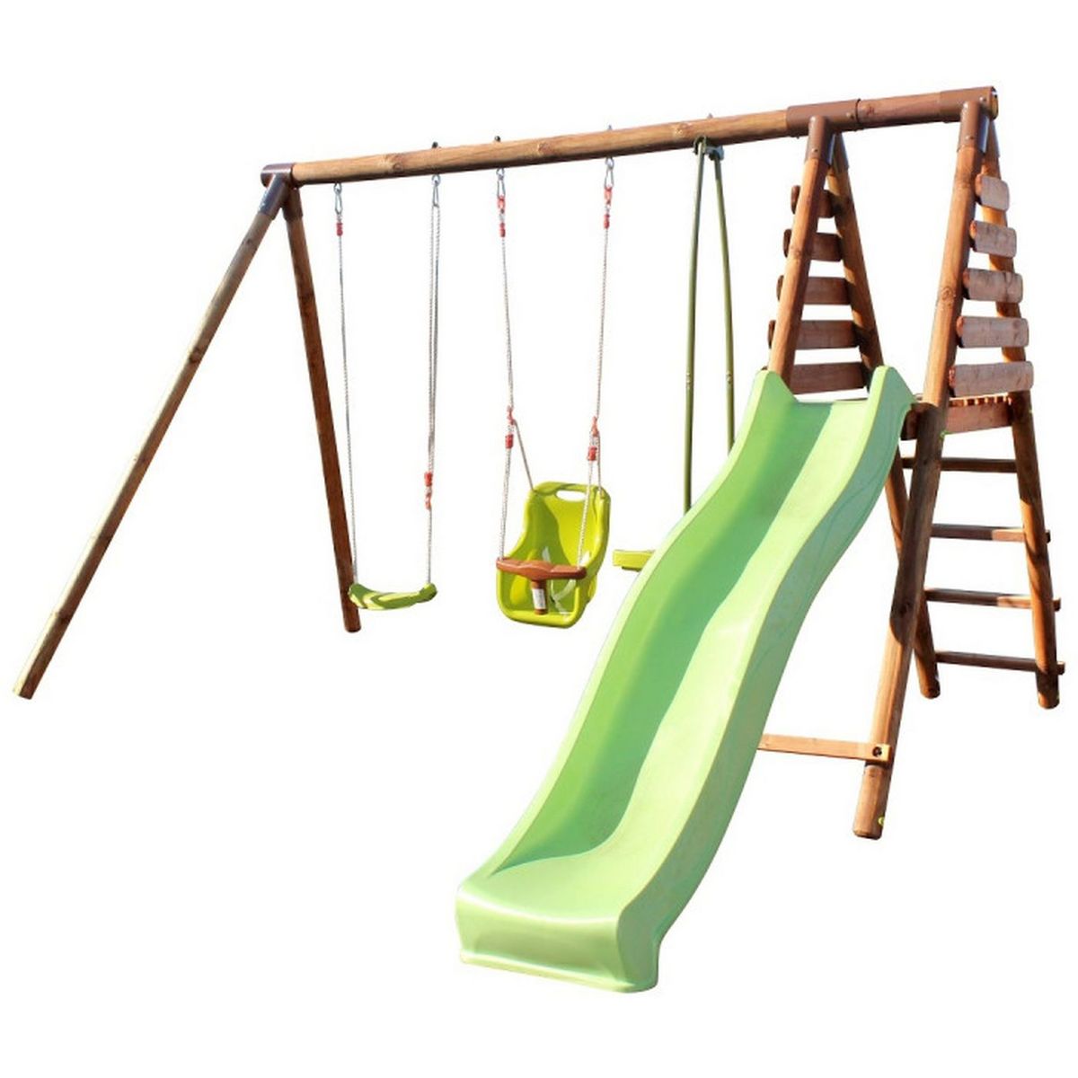 SOULET Portique balançoire avec toboggan - Bois - H2,20m -TULIPE