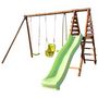 Voir la diapositive 2 : SOULET Portique balançoire avec toboggan - Bois - H2,20m -TULIPE
