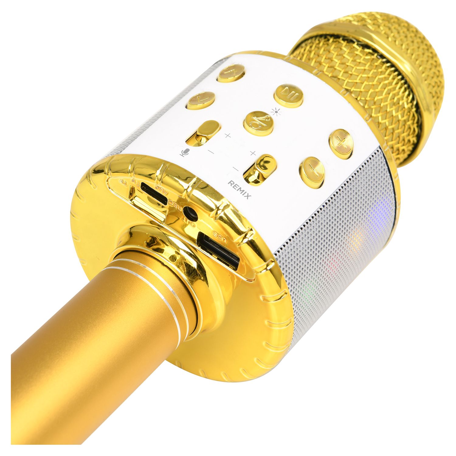 Voir la diapositive 2 : QILIVE Micro Karaoké Bluetooth LED Q1191 - Gold