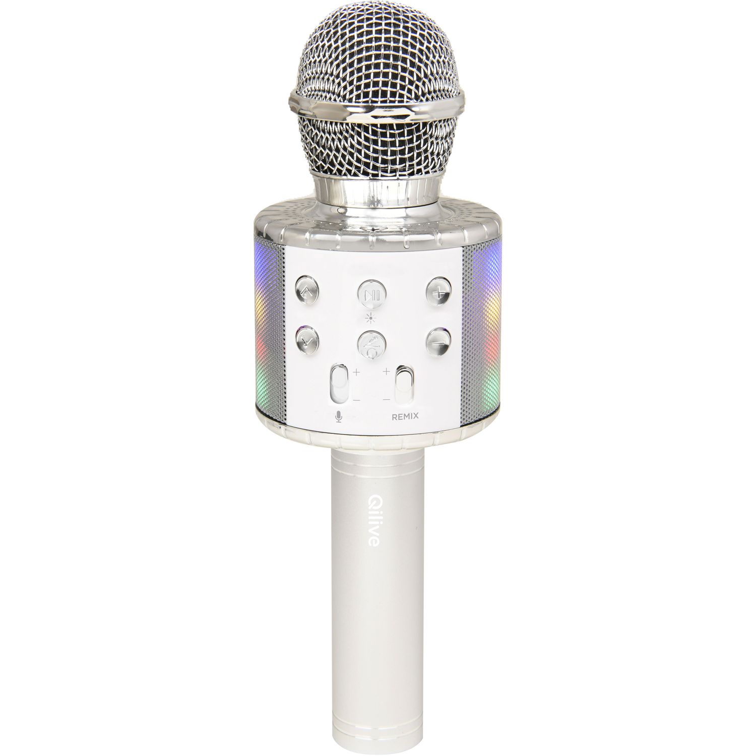 Voir la diapositive 2 : QILIVE Micro Karaoké Bluetooth LED Q1191 - Silver