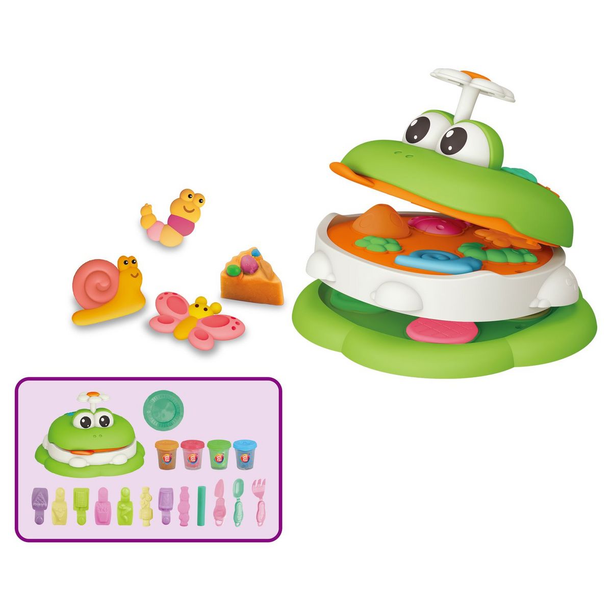 ONE TWO FUN Coffret Mon Set pâte à modeler grenouille affamé
