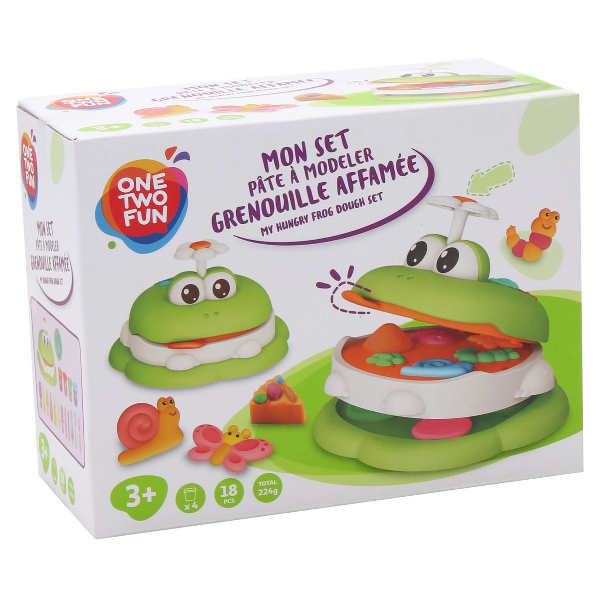 ONE TWO FUN Coffret Mon Set pâte à modeler grenouille affamé