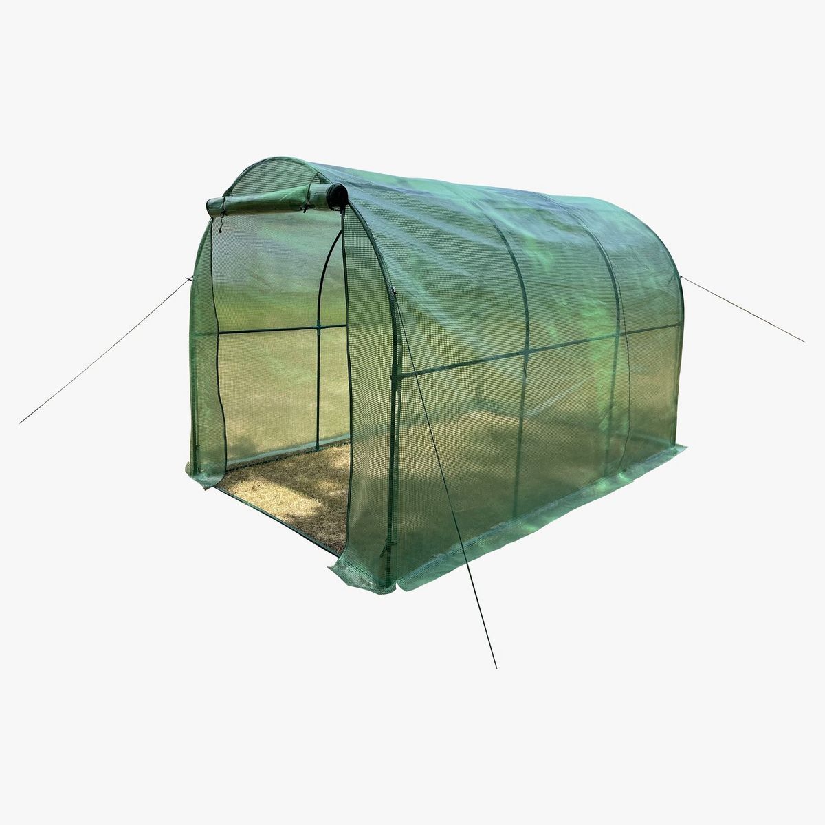 GARDENSTAR Serre tunnel avec couverture et tubes en acier Vert - 3 x 2 x 2 m