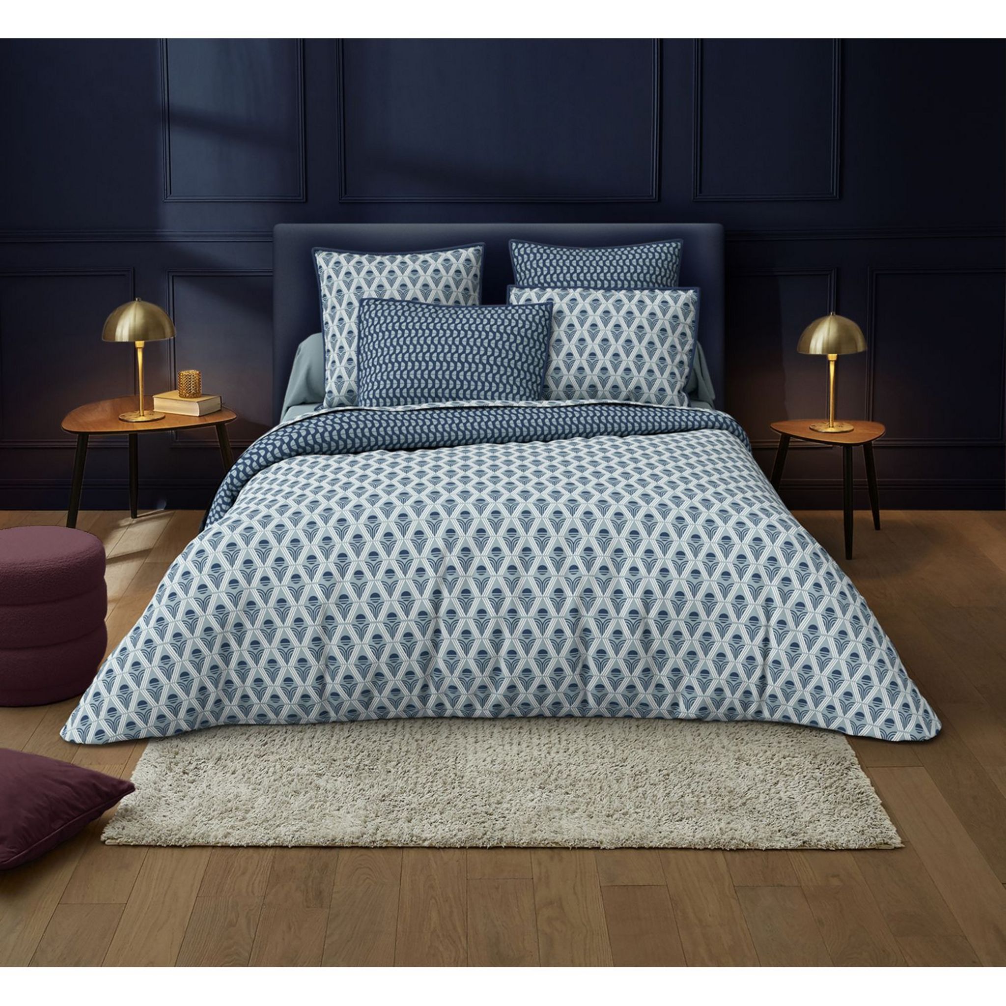 Voir la diapositive 4 : ACTUEL Housse de couette en coton imprimé 57 fils SAPHIRE