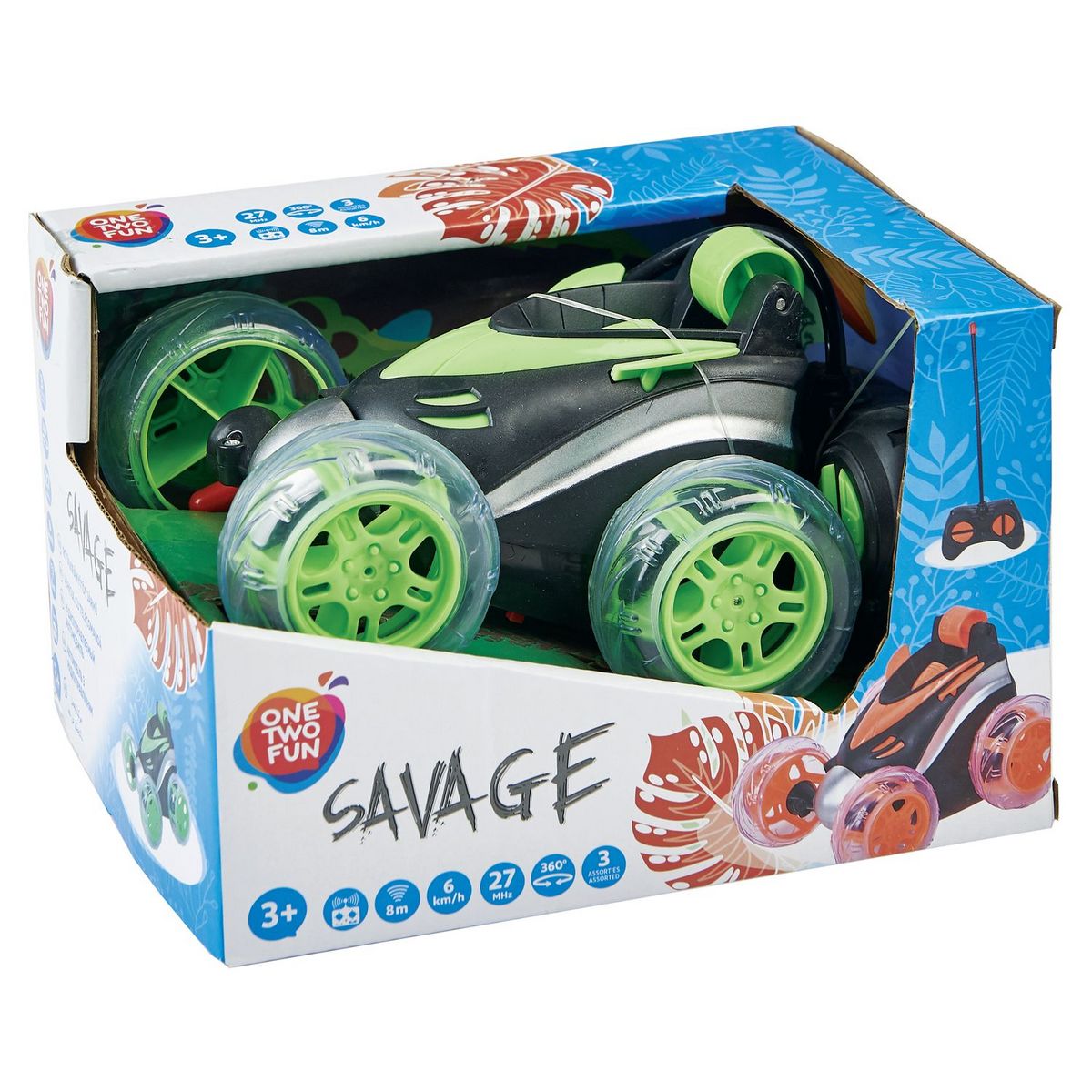 ONE TWO FUN Voiture RC Savage 360 avec lumières