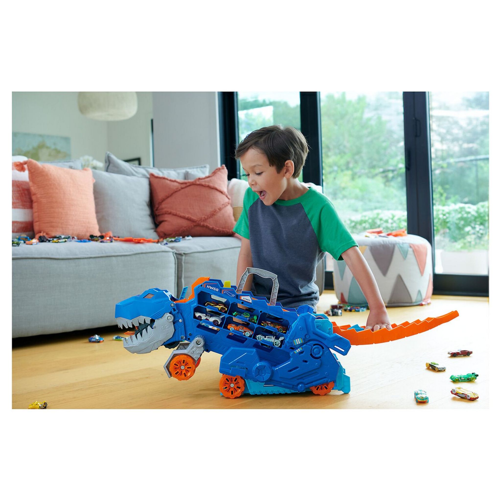 Voir la diapositive 7 : MATTEL Méga Transporteur Dino - Hot Wheels