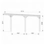 Voir la diapositive 2 : CERLAND Carport adossé toit plat - Bois traité autoclave - 15,6 m² - VICTOR