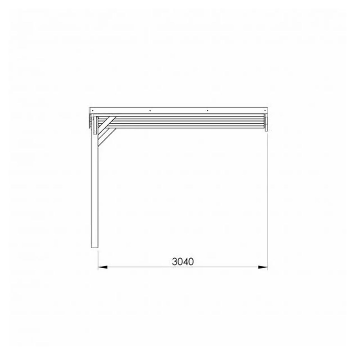 Voir la diapositive 3 : CERLAND Carport adossé toit plat - Bois traité autoclave - 15,6 m² - VICTOR