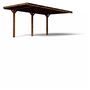 Voir la diapositive 4 : CERLAND Carport adossé toit plat - Bois traité autoclave - 15,6 m² - VICTOR