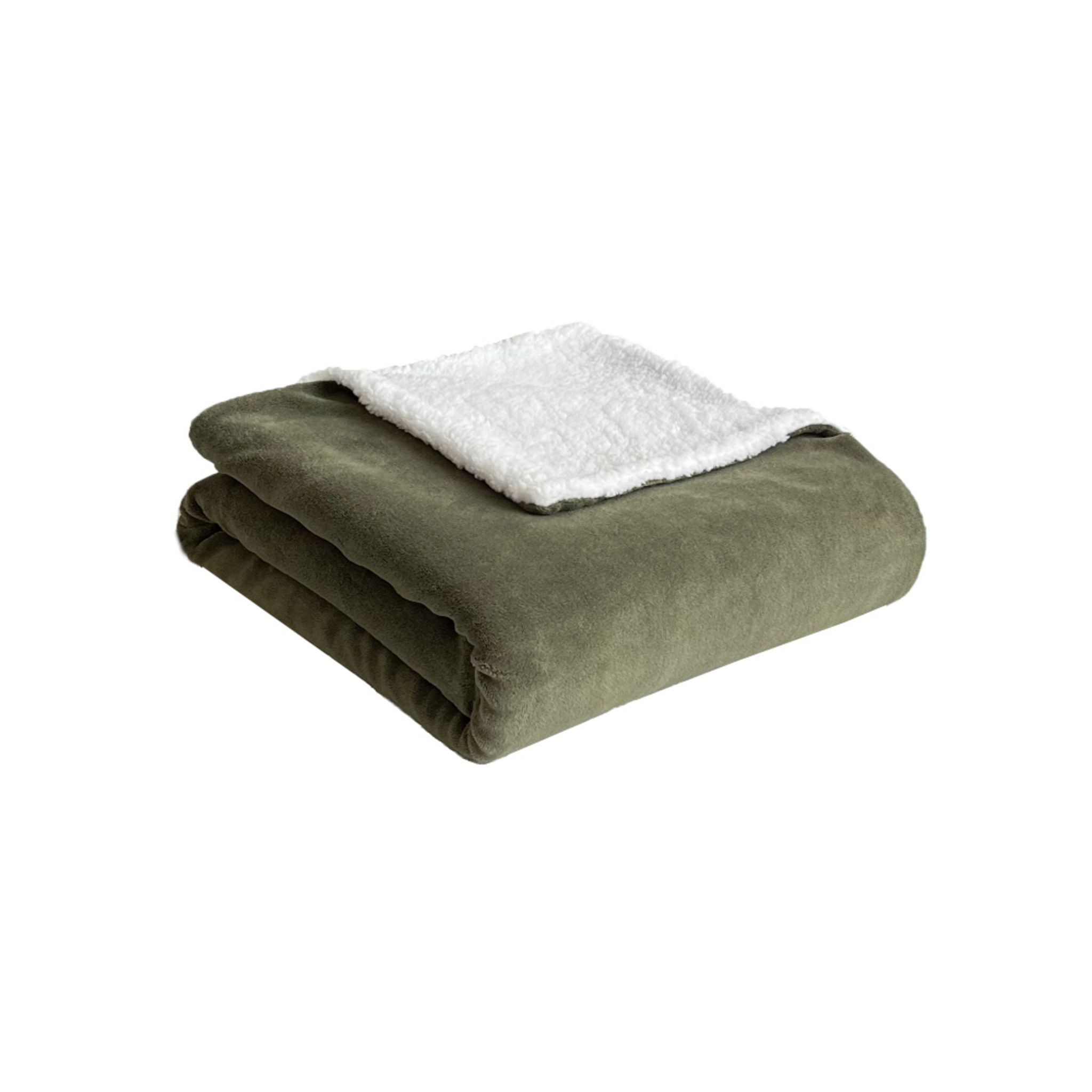 Voir la diapositive 1 : ACTUEL Couverture unie double face corral/sherpa