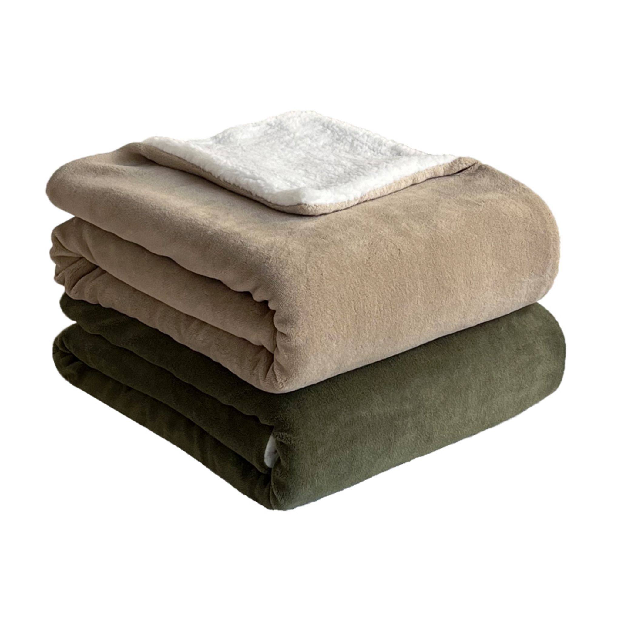 Voir la diapositive 2 : ACTUEL Couverture unie double face corral/sherpa