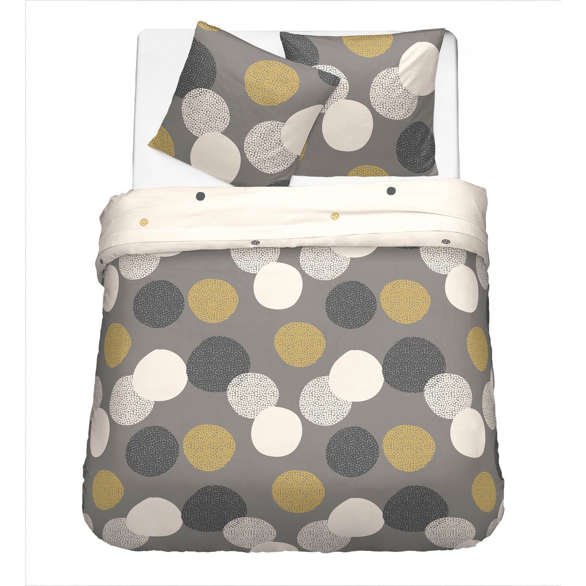 Parure housse de couette en polycoton 49 fils imprimé JOLIE