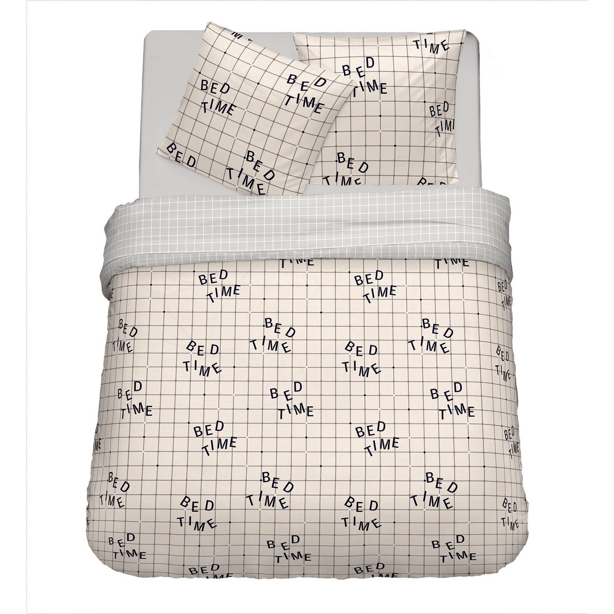 Parure housse de couette en polycoton 49 fils imprimé JOY