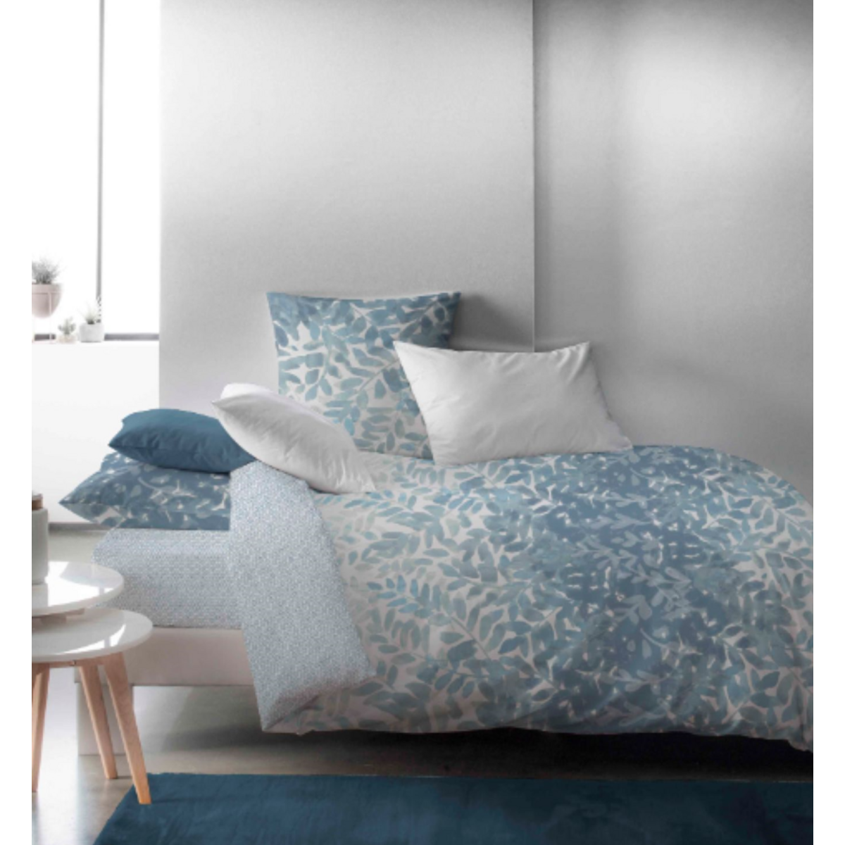 ACTUEL Parure housse de couette en percale de coton 70 fils NICE