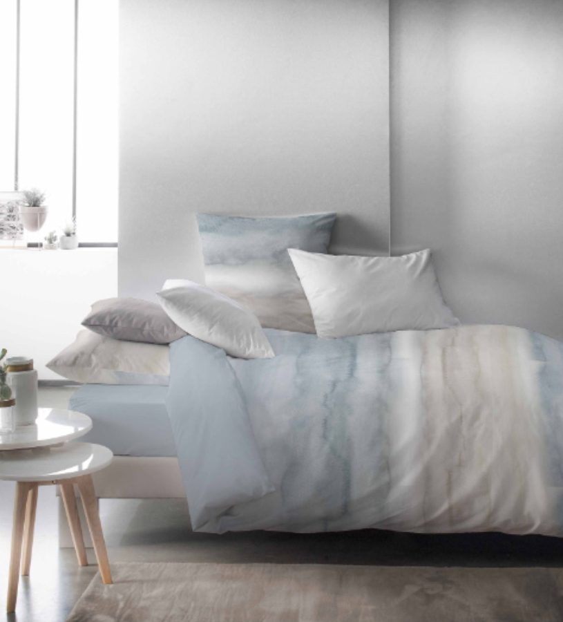 Voir la diapositive 2 : ACTUEL Parure housse de couette en percale de coton 70 fils NEIGE