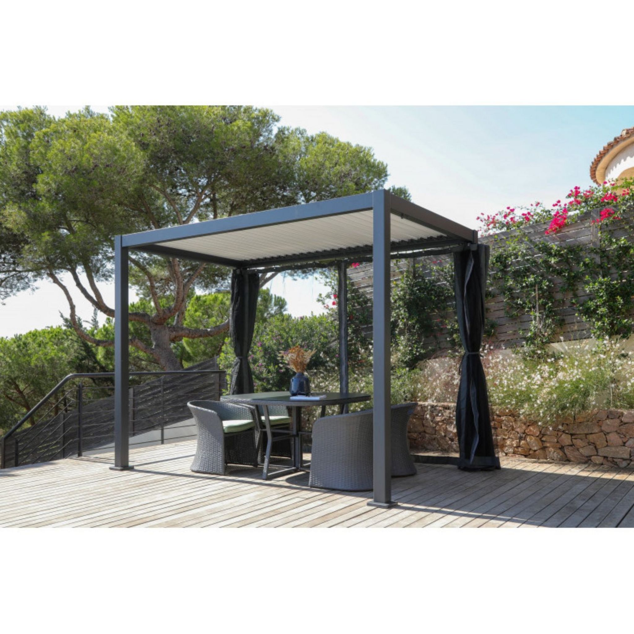 Voir la diapositive 2 : Tonnelle bioclimatique en aluminium 200x300 FUSAIN