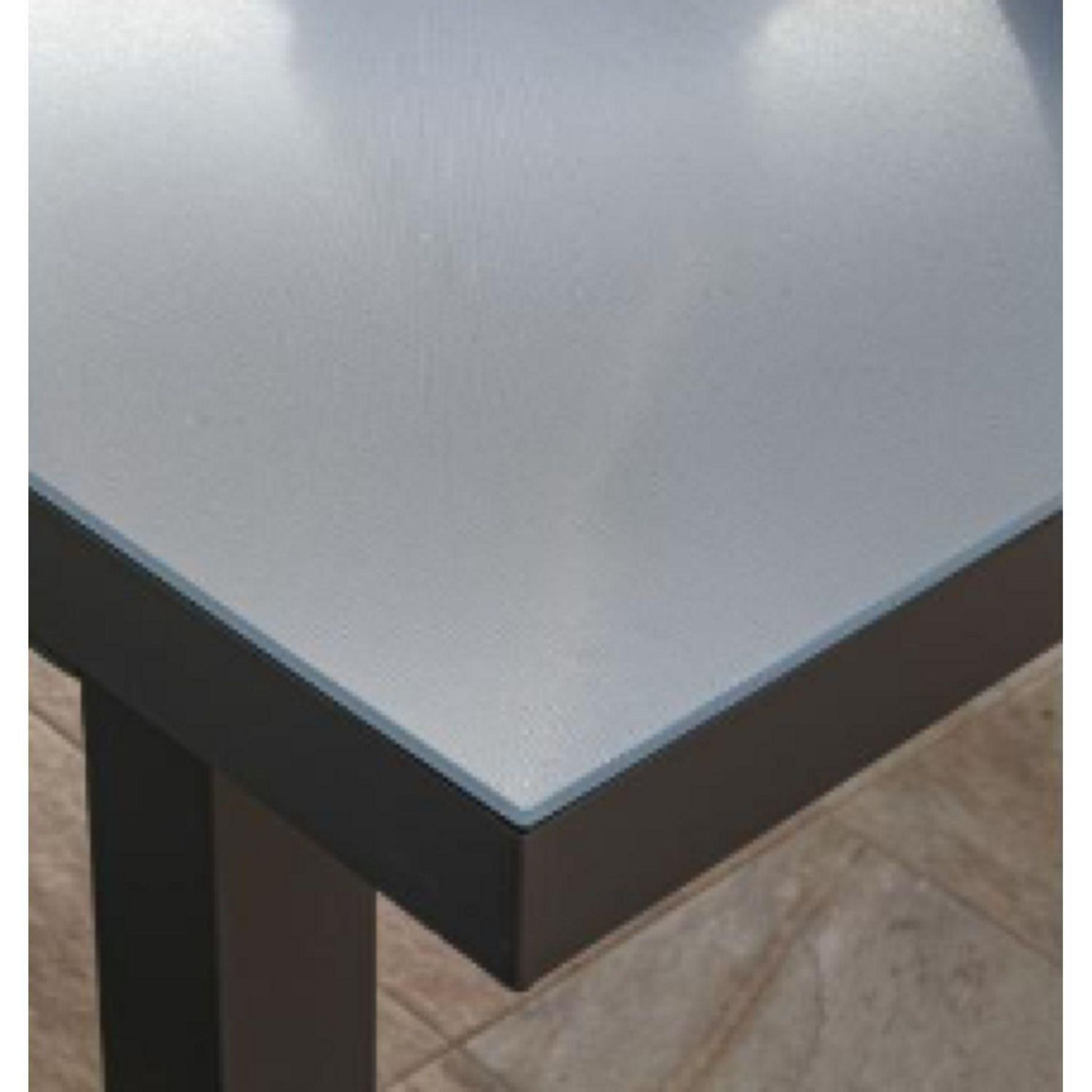 Voir la diapositive 4 : TERRIA Table de jardin en aluminium plateau en verre 6/8 places FRAISE - Gris