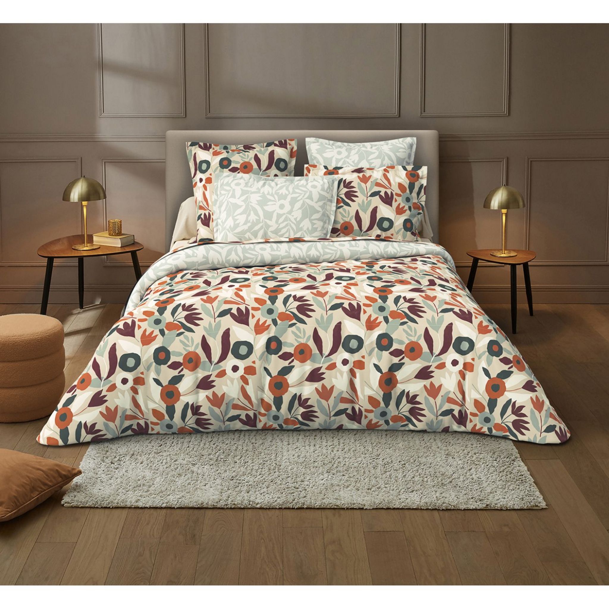 Voir la diapositive 3 : ACTUEL Parure housse de couette en microfibre recyclée GILBA