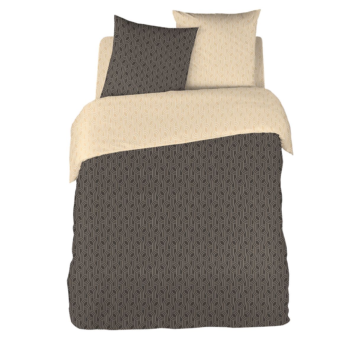 Parure housse de couette en polycoton 52 fils + drap housse offert GINA