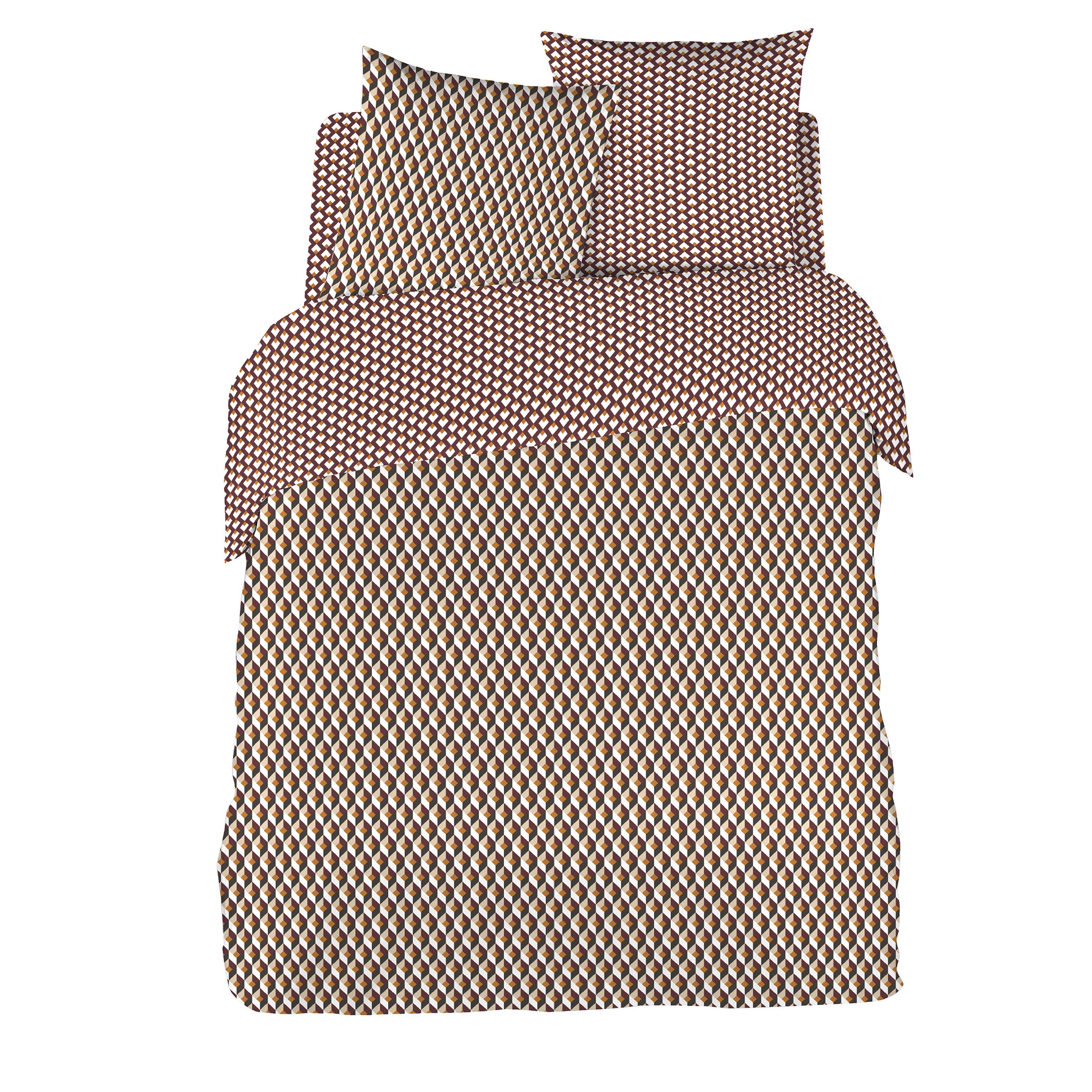 Voir la diapositive 3 : Parure housse de couette en polycoton 52 fils + drap housse offert GINO