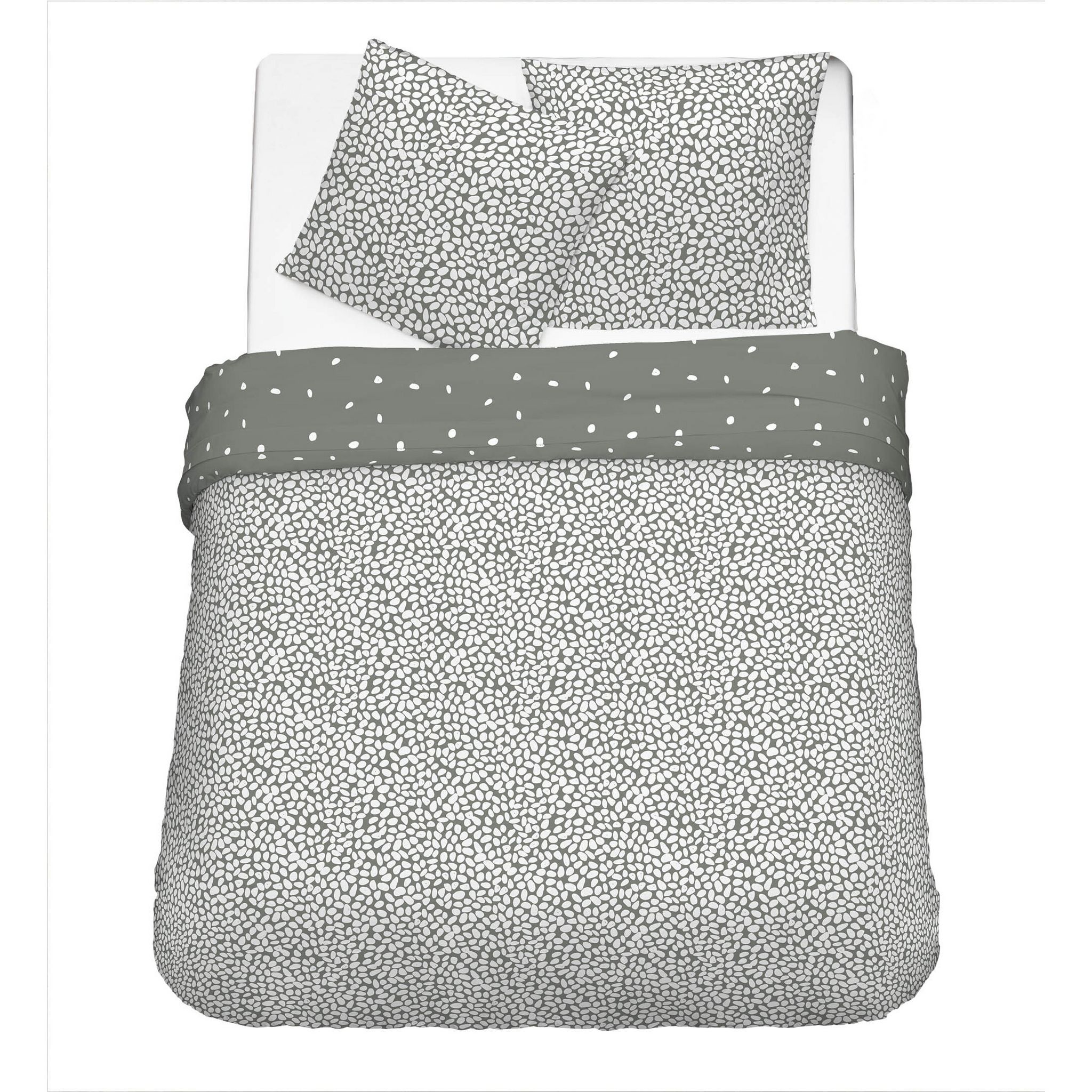 Voir la diapositive 2 : Parure housse de couette en coton 51 fils imprimé BILLIE