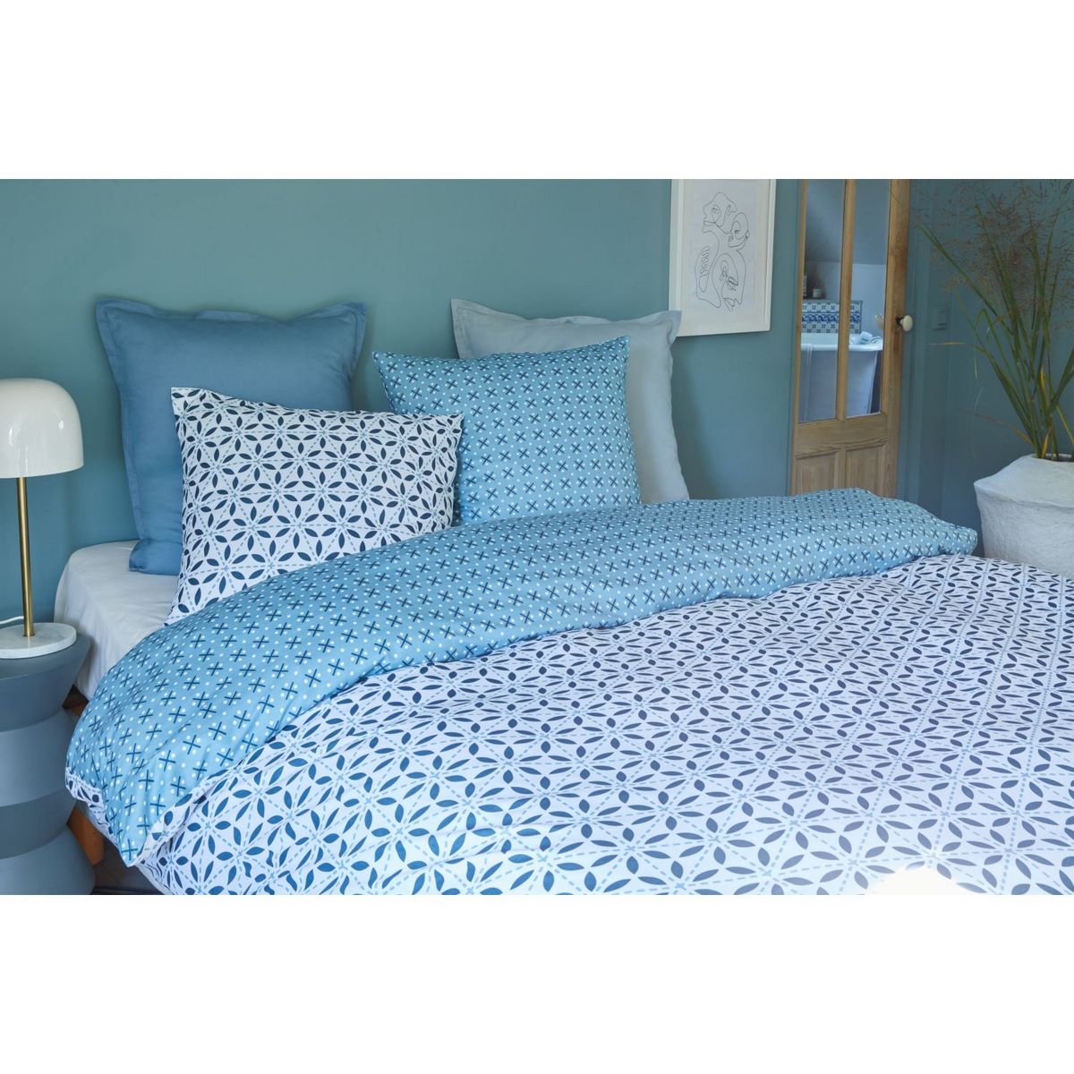 ACTUEL Parure housse de couette en microfibre imprimé BRUMEL