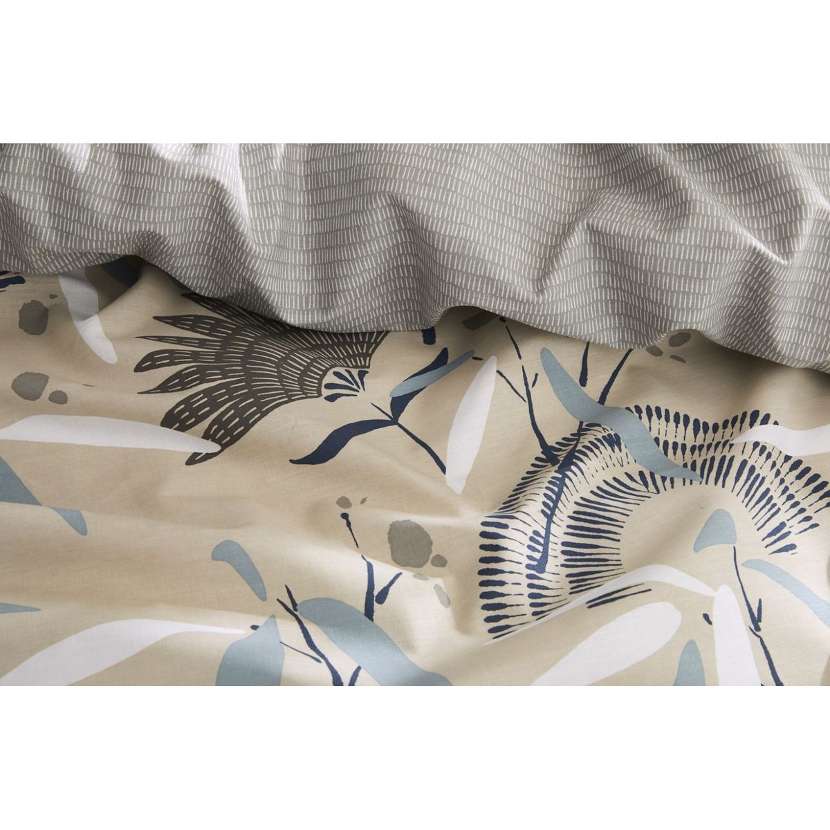 ACTUEL Parure housse de couette en coton 52 fils Bio SOLLY