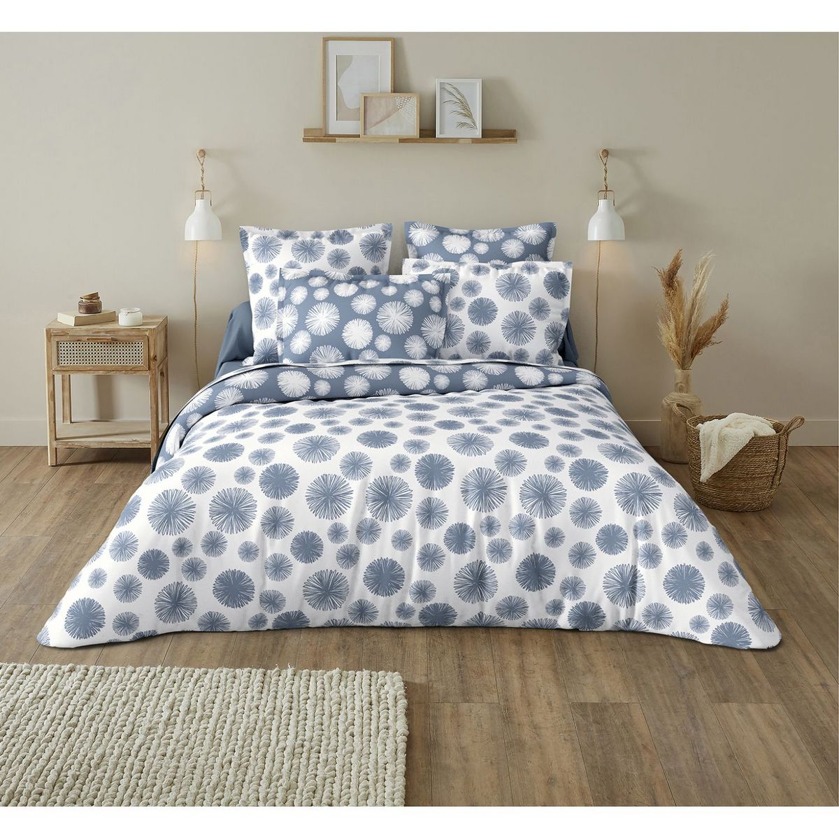 Parure housse de couette en microfibre imprimé SYBELLE