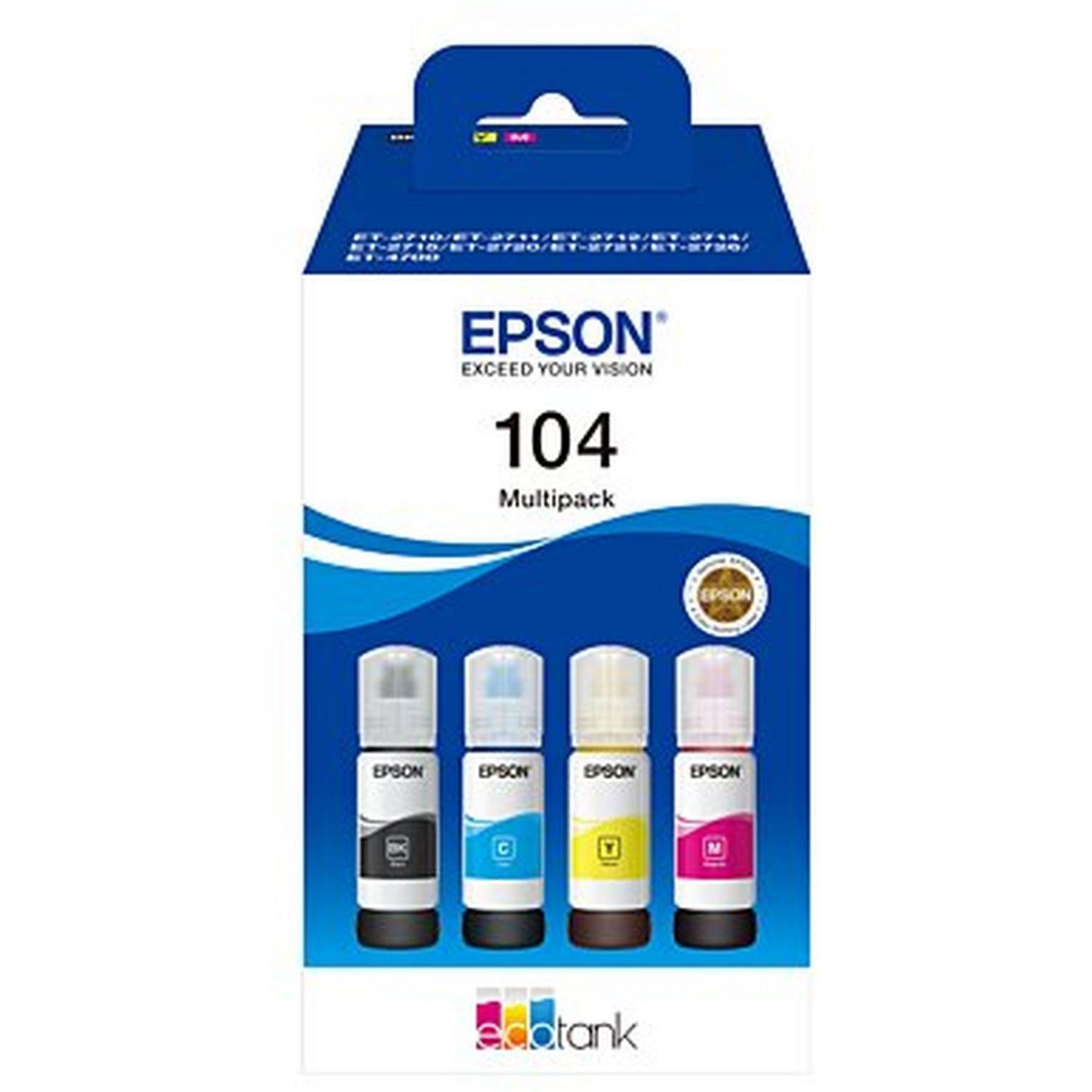 Voir la diapositive 2 : EPSON Cartouche d'encre ECOTANK 4 Bouteilles Serie 104 (Multipack 4 couleurs)