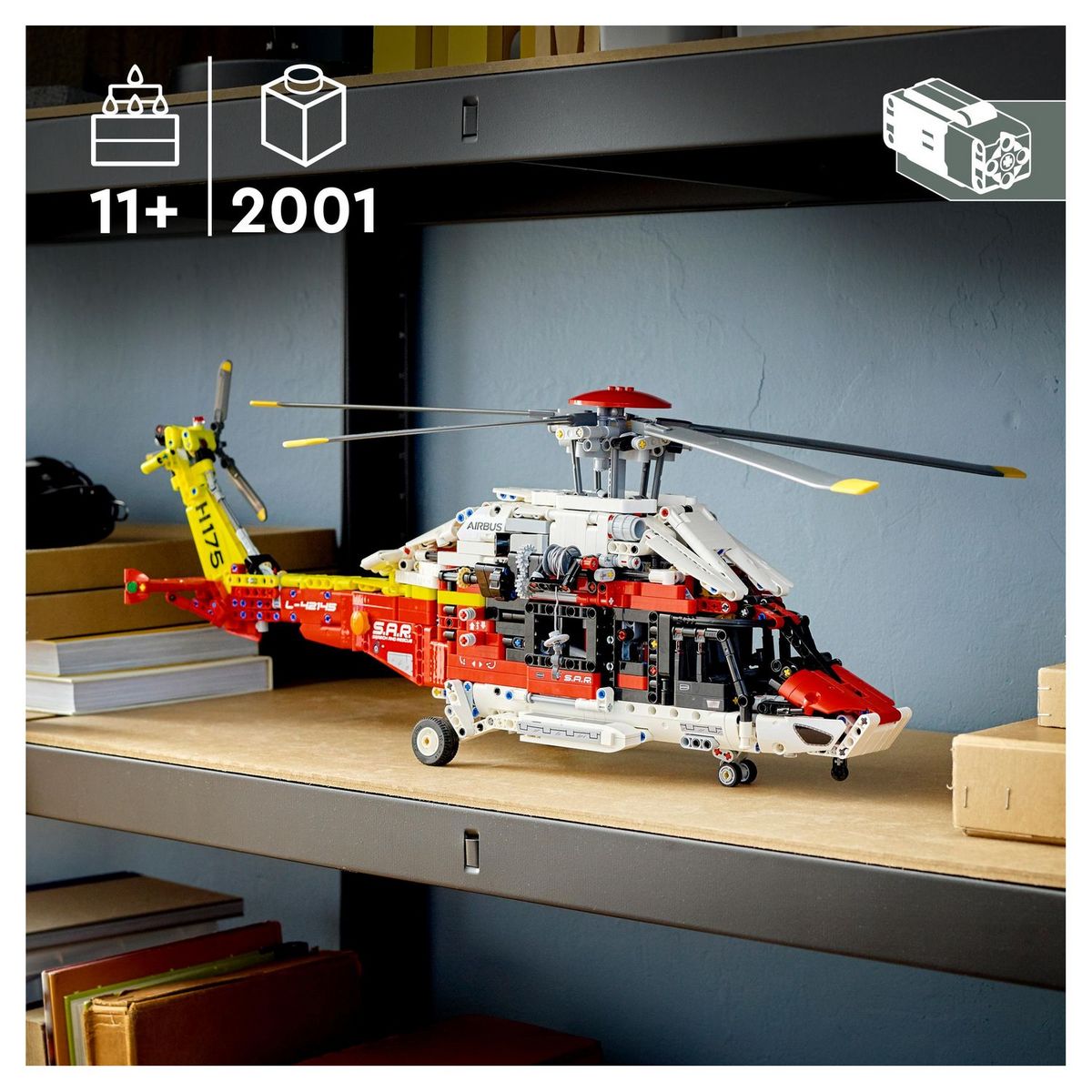LEGO Technic 42145 - L'Hélicoptère de Secours Airbus H175, Jeu de Construction Éducatif, Rotor Tournant et Fonctions Motorisées, Modélisme,