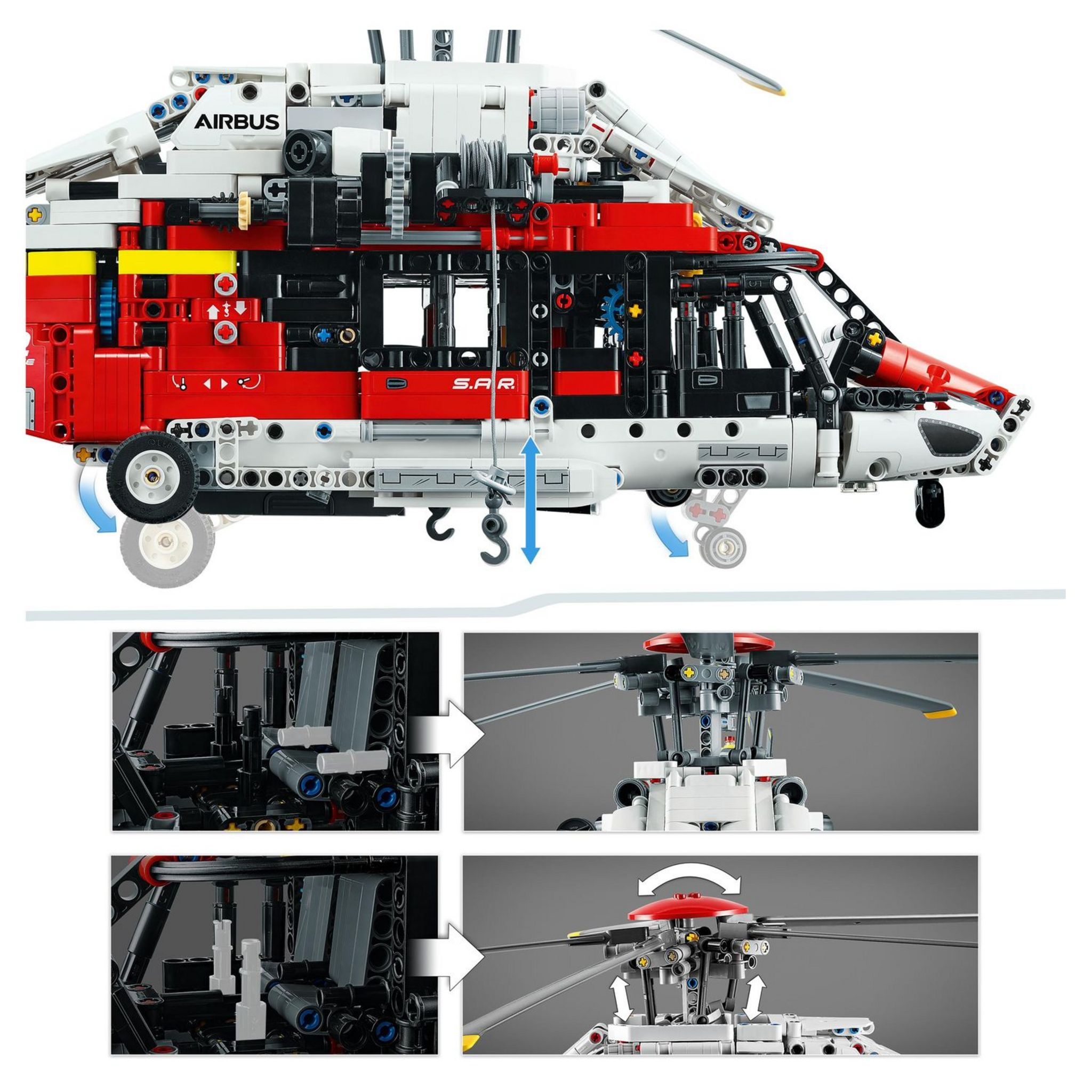 Voir la diapositive 6 : LEGO Technic 42145 - L'Hélicoptère de Secours Airbus H175, Jeu de Construction Éducatif, Rotor Tournant et Fonctions Motorisées, Modélisme,