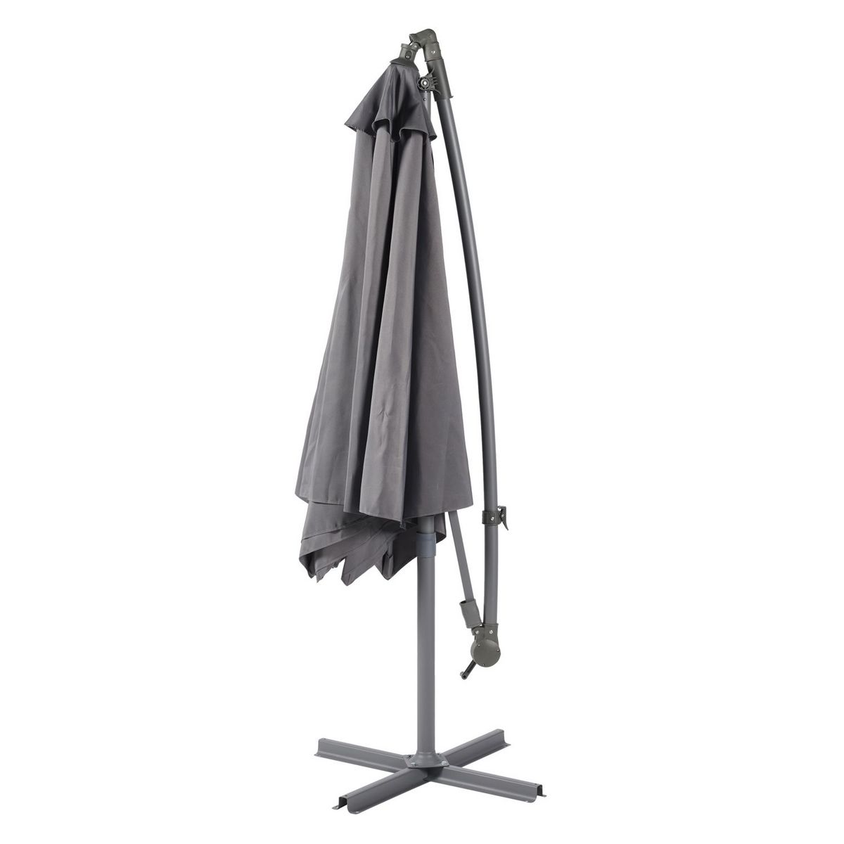 GARDENSTAR Parasol déporté rond en acier D3m - Gris acier