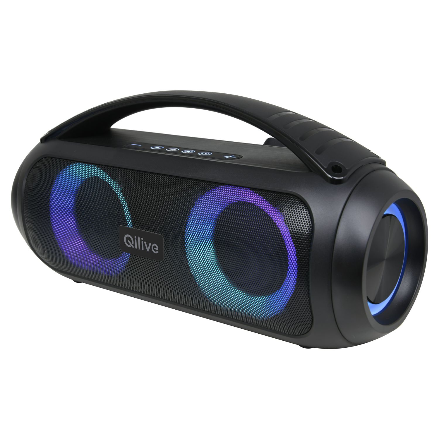 Voir la diapositive 2 : QILIVE Enceinte portable Q1295 Bluetooth lumineuse