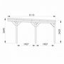 Voir la diapositive 3 : CERLAND Carport toit plat - Bois traité autoclave - 2 voitures - 30,9m² - VICTOR