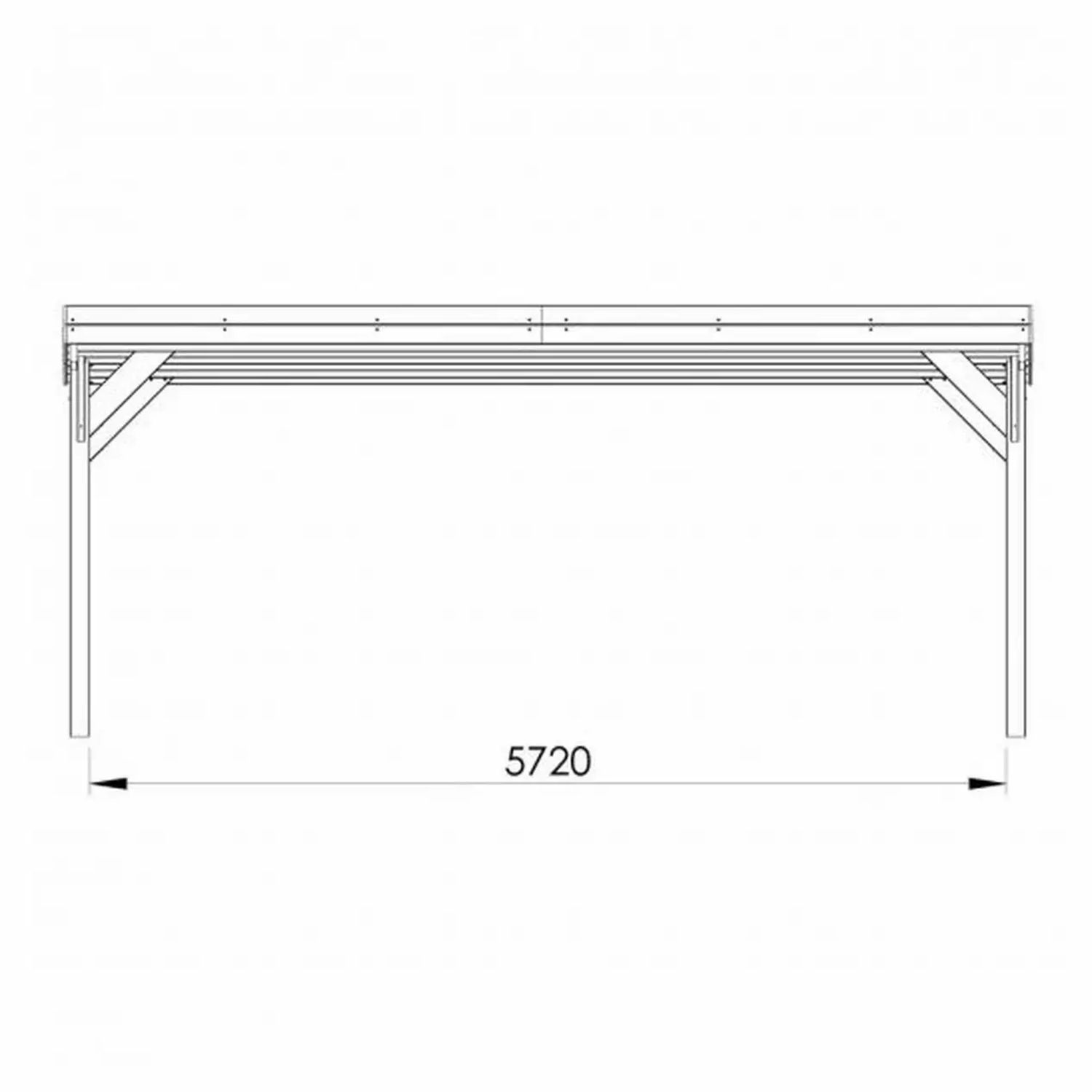 Voir la diapositive 2 : CERLAND Carport toit plat - Bois traité autoclave - 2 voitures - 30,9m² - VICTOR