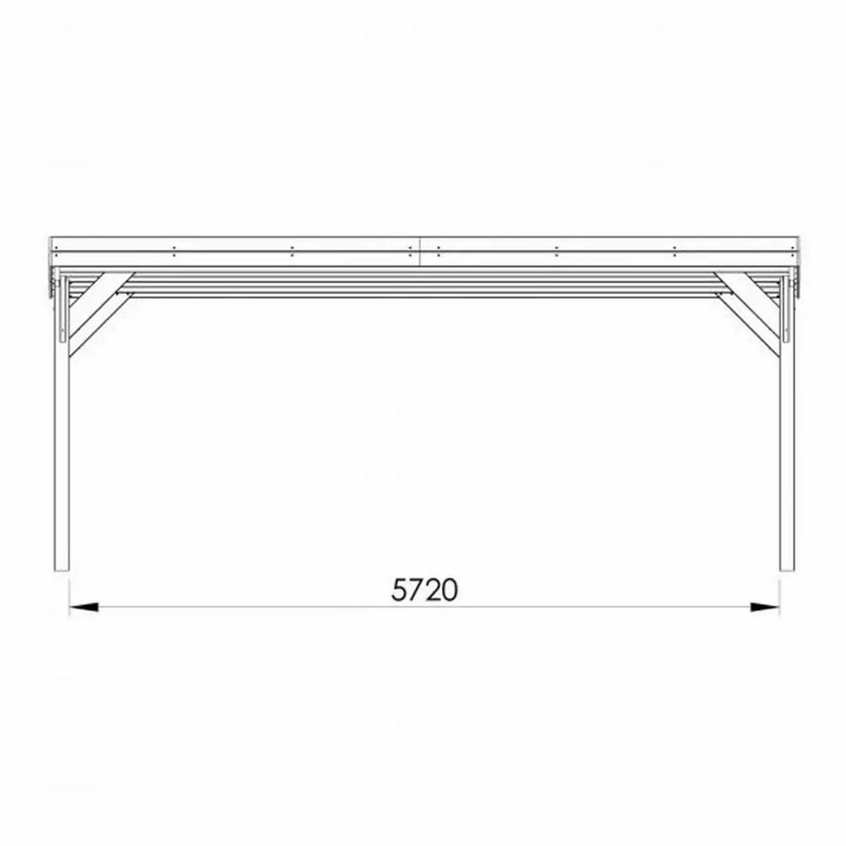 CERLAND Carport toit plat - Bois traité autoclave - 2 voitures - 30,9m² - VICTOR