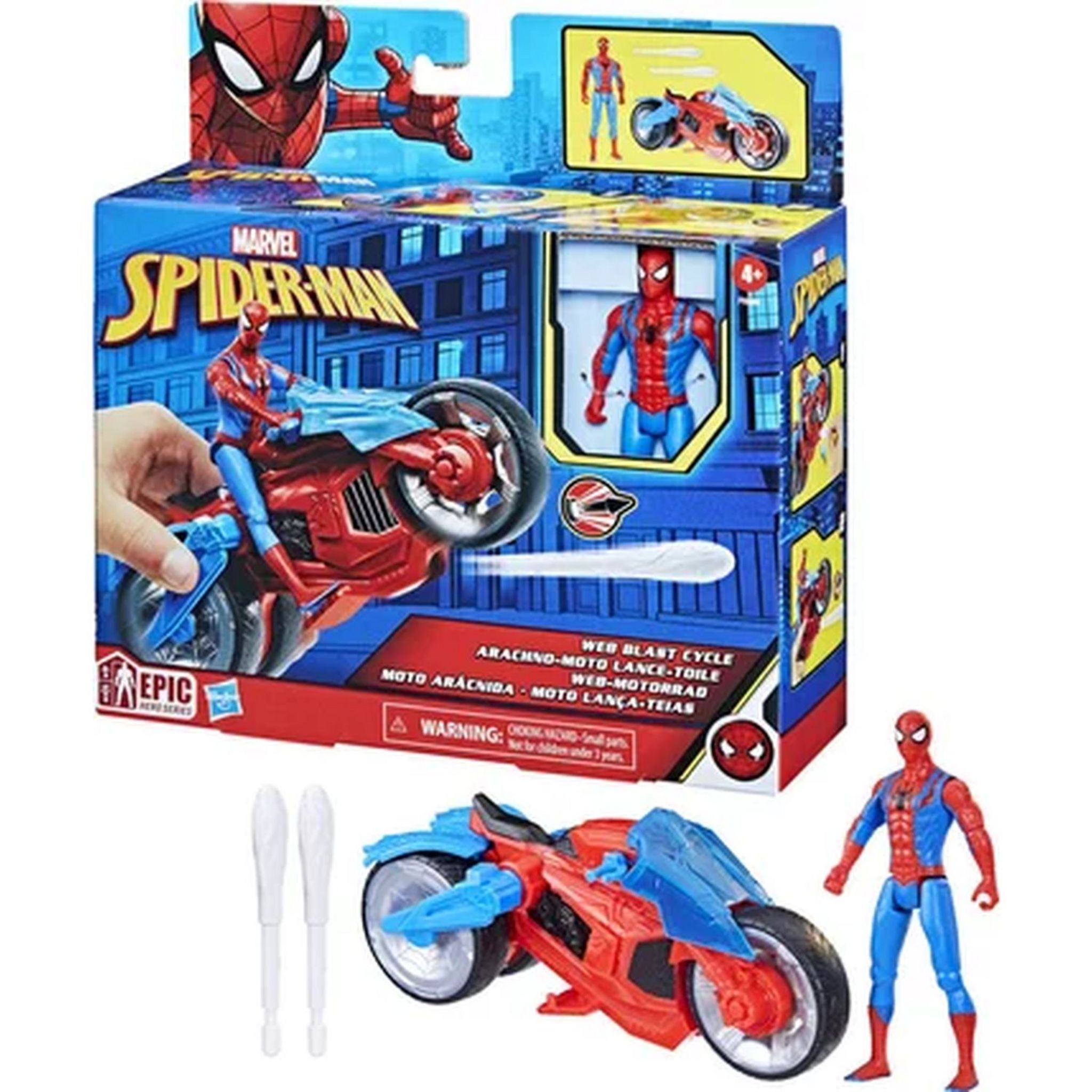 Voir la diapositive 5 : HASBRO Figurine Spiderman 10cm et moto