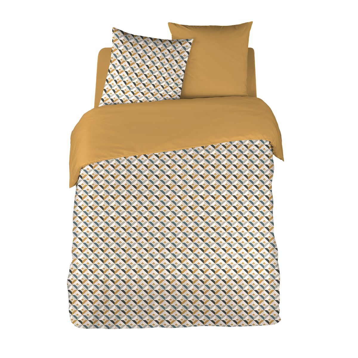 Parure housse de couette en percale de coton imprimé FERYEL