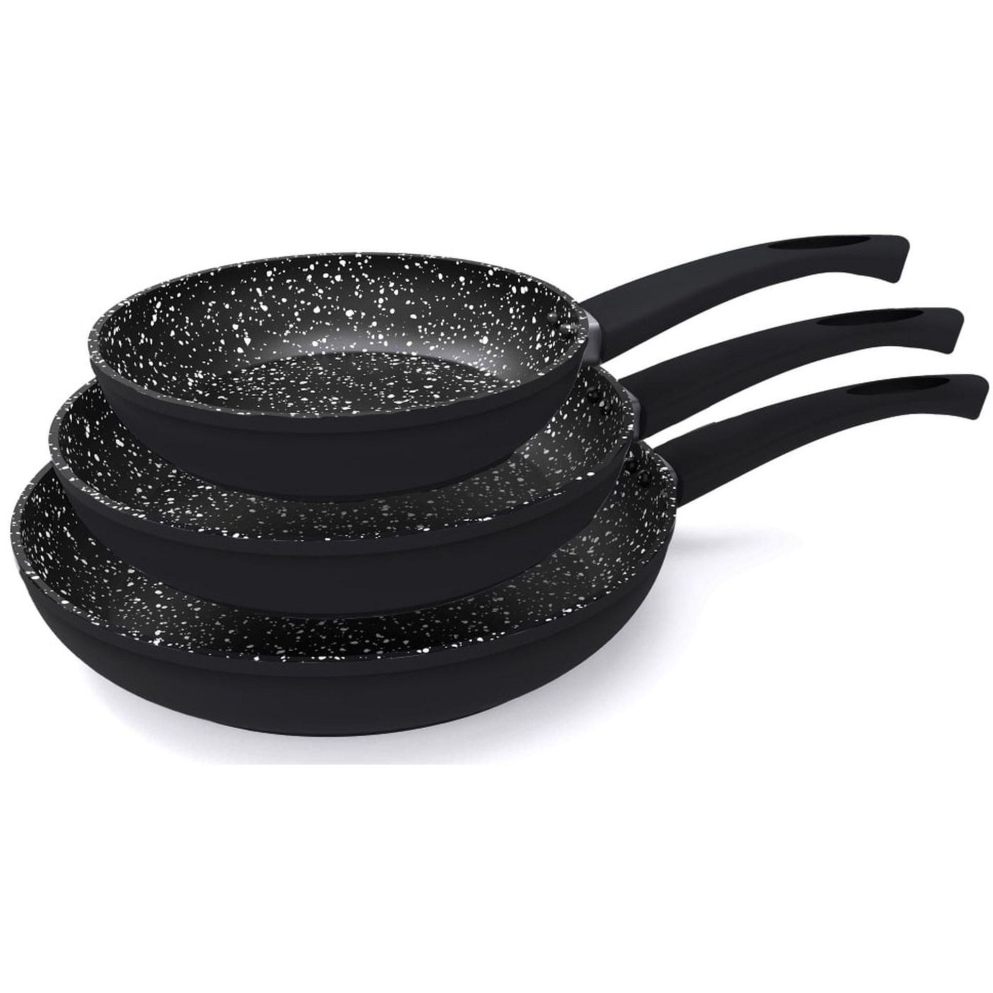 ACTUEL Set de 3 poêles tous feux dont induction aluminium forgé