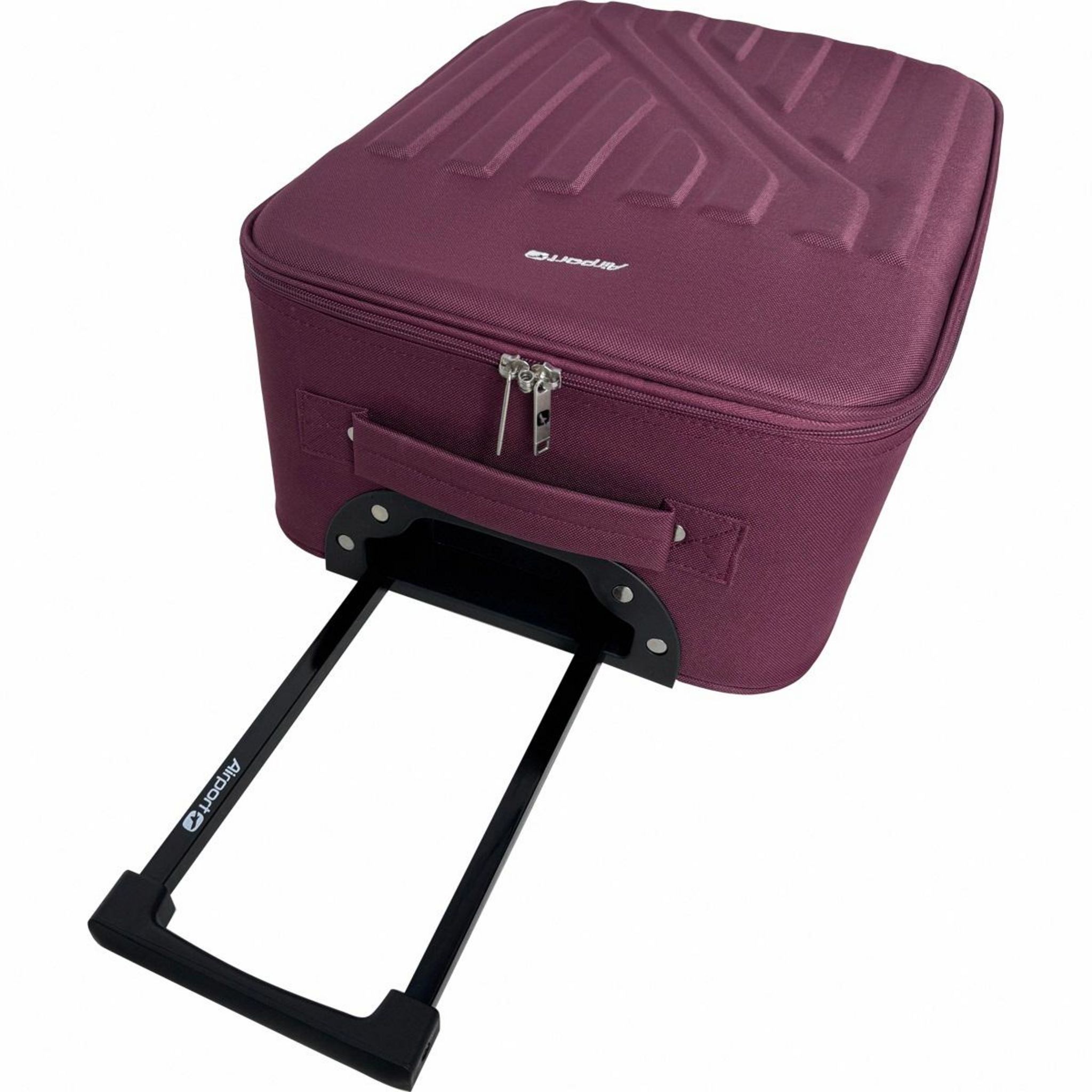Voir la diapositive 3 : AIRPORT Valise cabine souple 50 cm 4 roues RAIL - rouge bordeaux