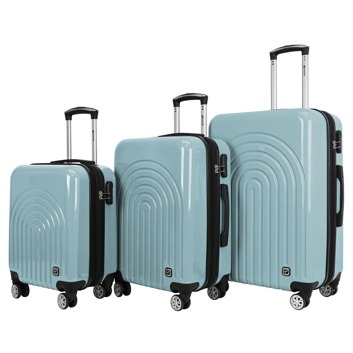 AIRPORT Valise rigide extensible 60cm 8 roues BOHO - bleu