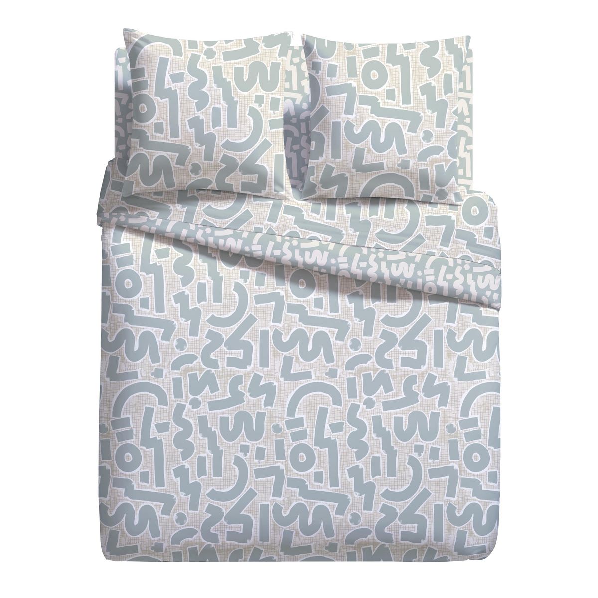 Parure housse de couette en microfibre imprimé YOVAN