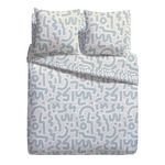 Parure housse de couette en microfibre imprimé YOVAN. Coloris disponibles : Beige