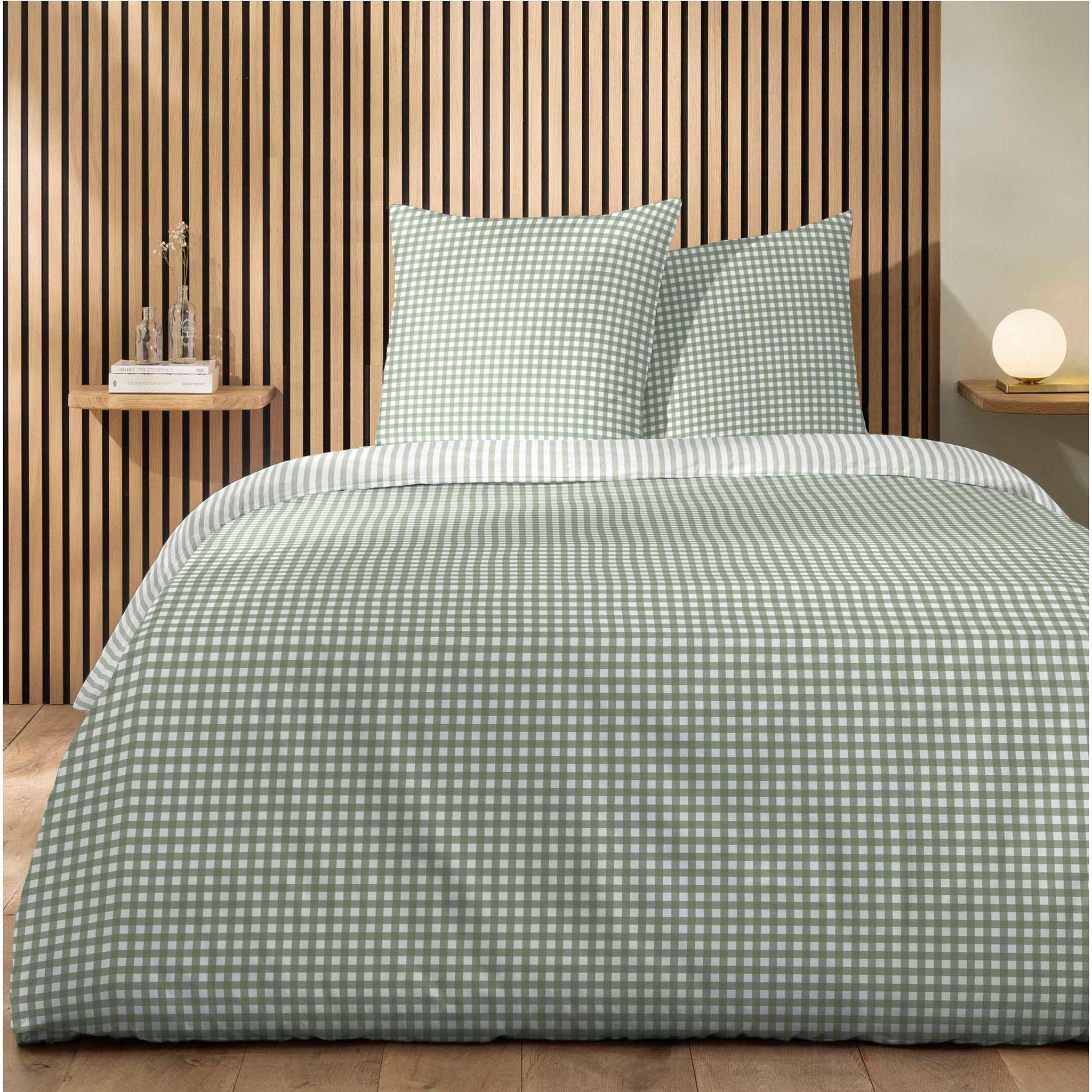 Parure housse de couette en polycoton imprimé VICHY