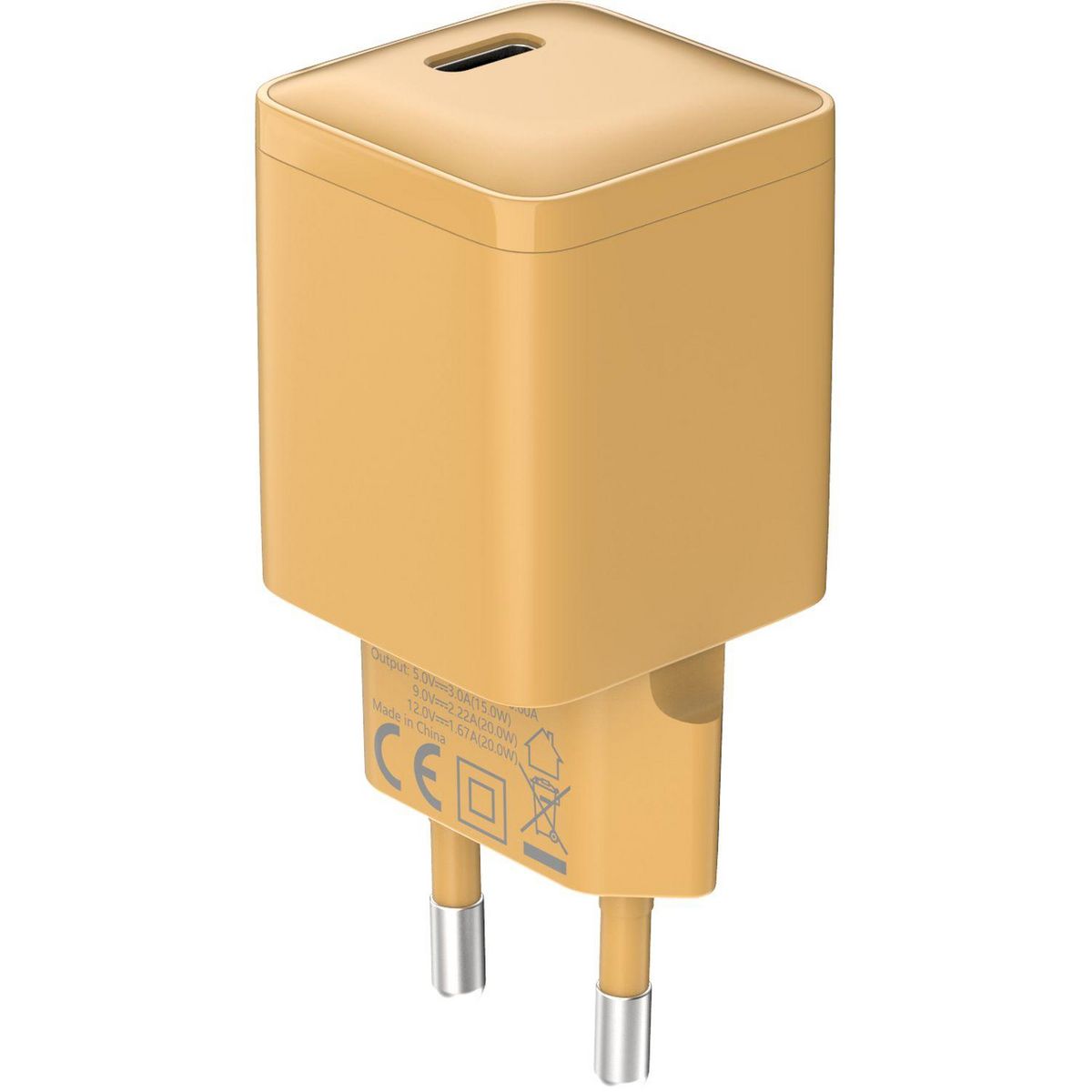 QILIVE Chargeur Secteur USB C 20W - Jaune