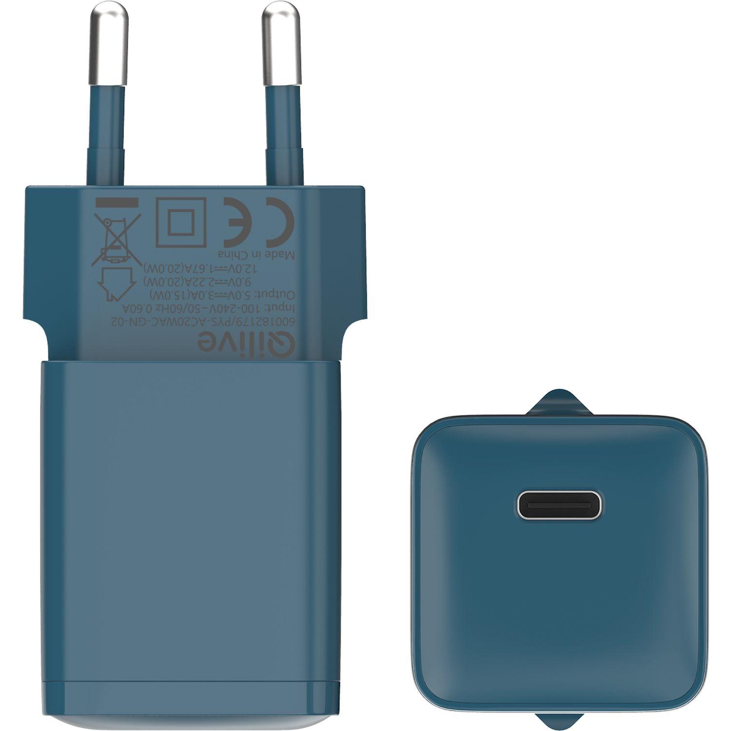 Voir la diapositive 2 : QILIVE Chargeur Secteur USB C 20W - Vert