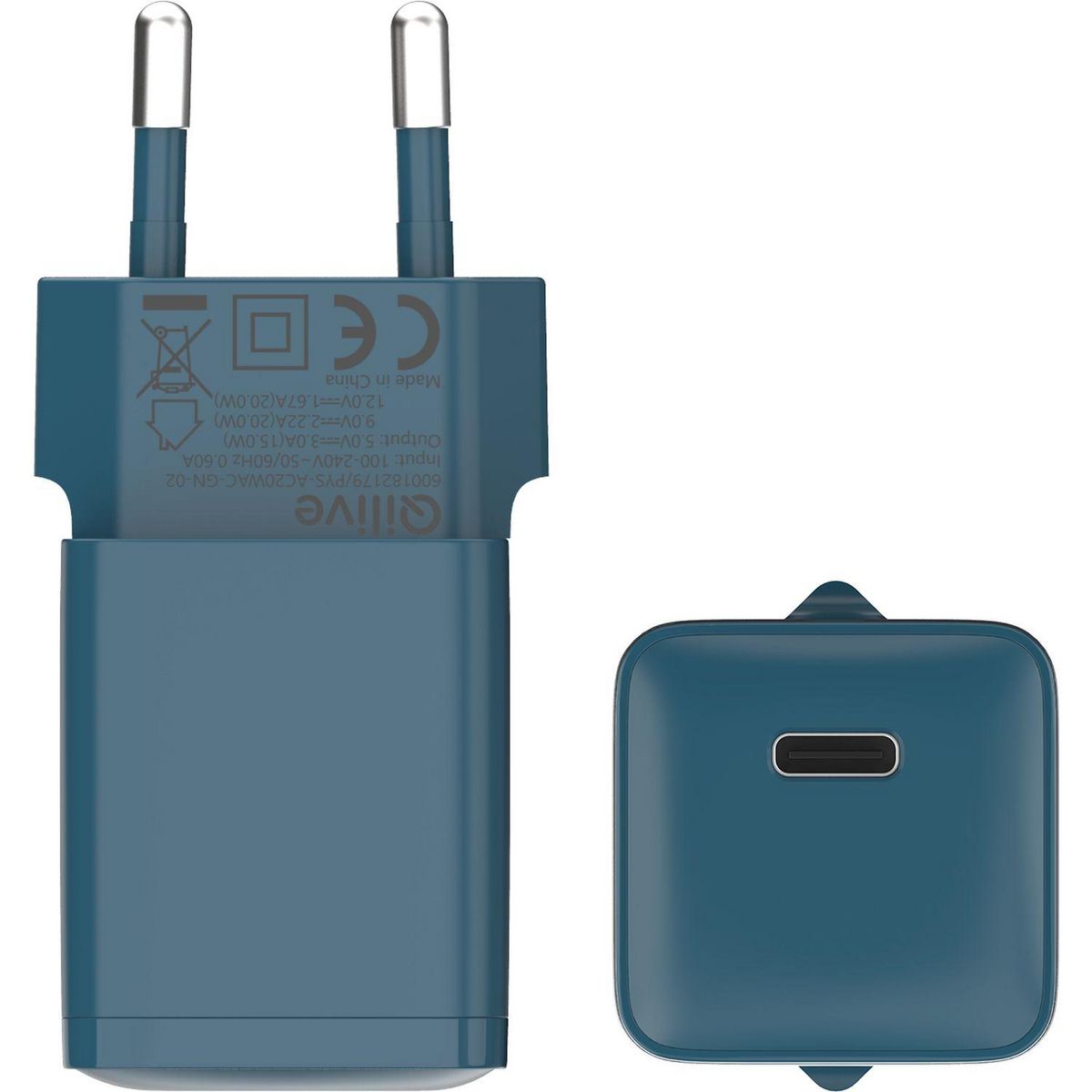 QILIVE Chargeur Secteur USB C 20W - Vert