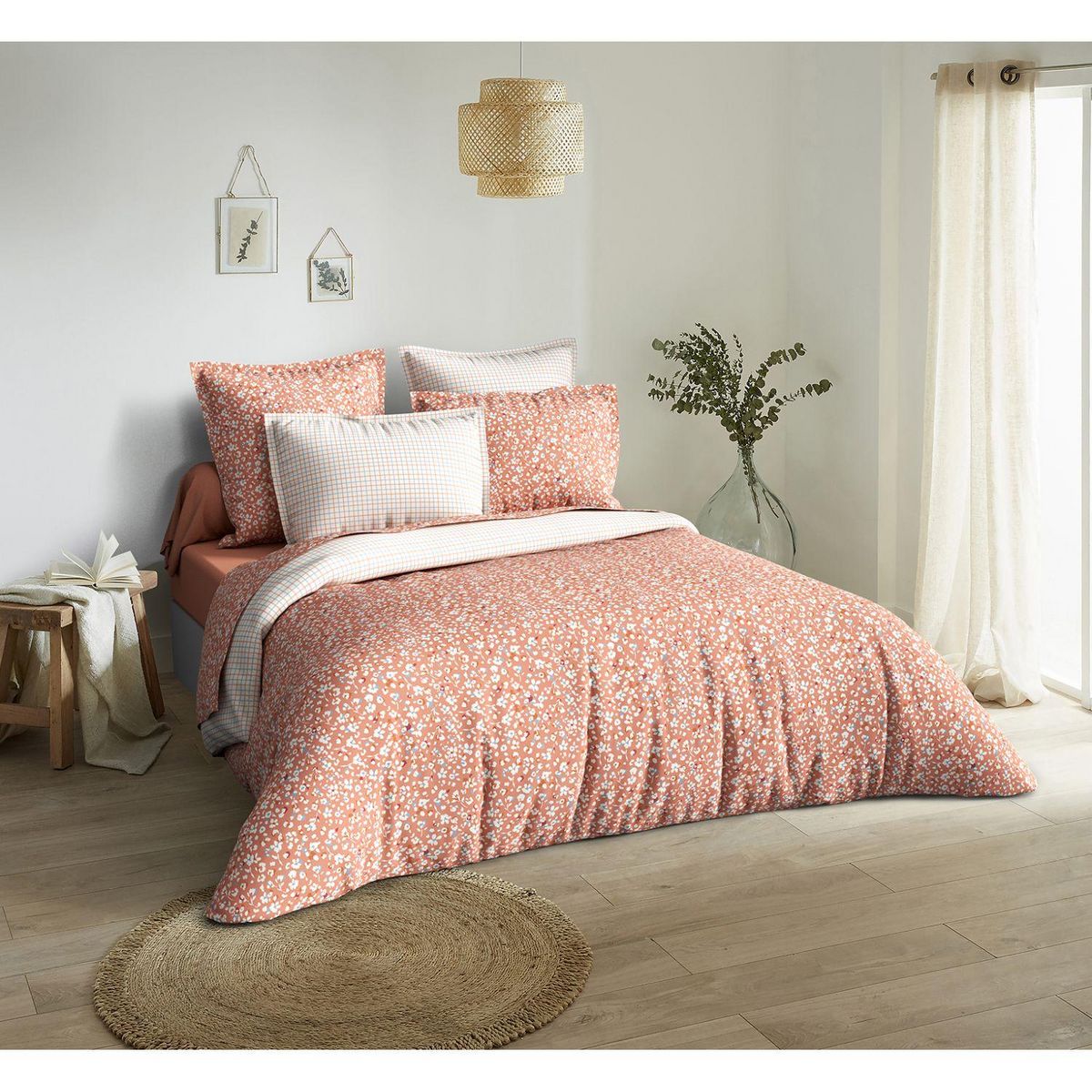 ACTUEL Parure housse de couette en polycoton recyclé BLANCHE