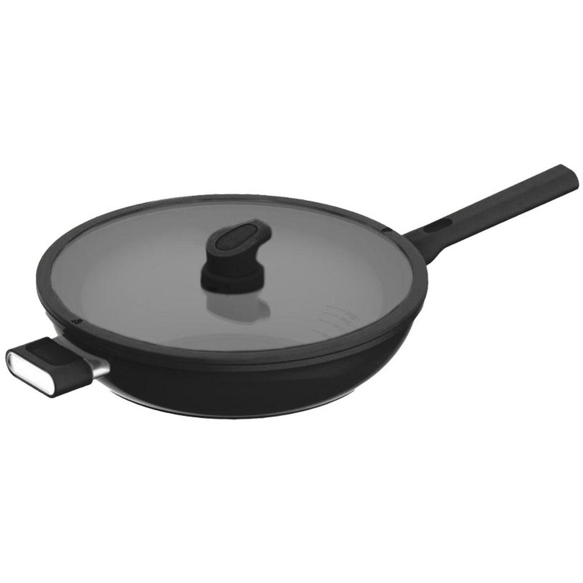 ACTUEL Wok aluminium forgé 32cm avec couvercle en verre tous feux dont induction